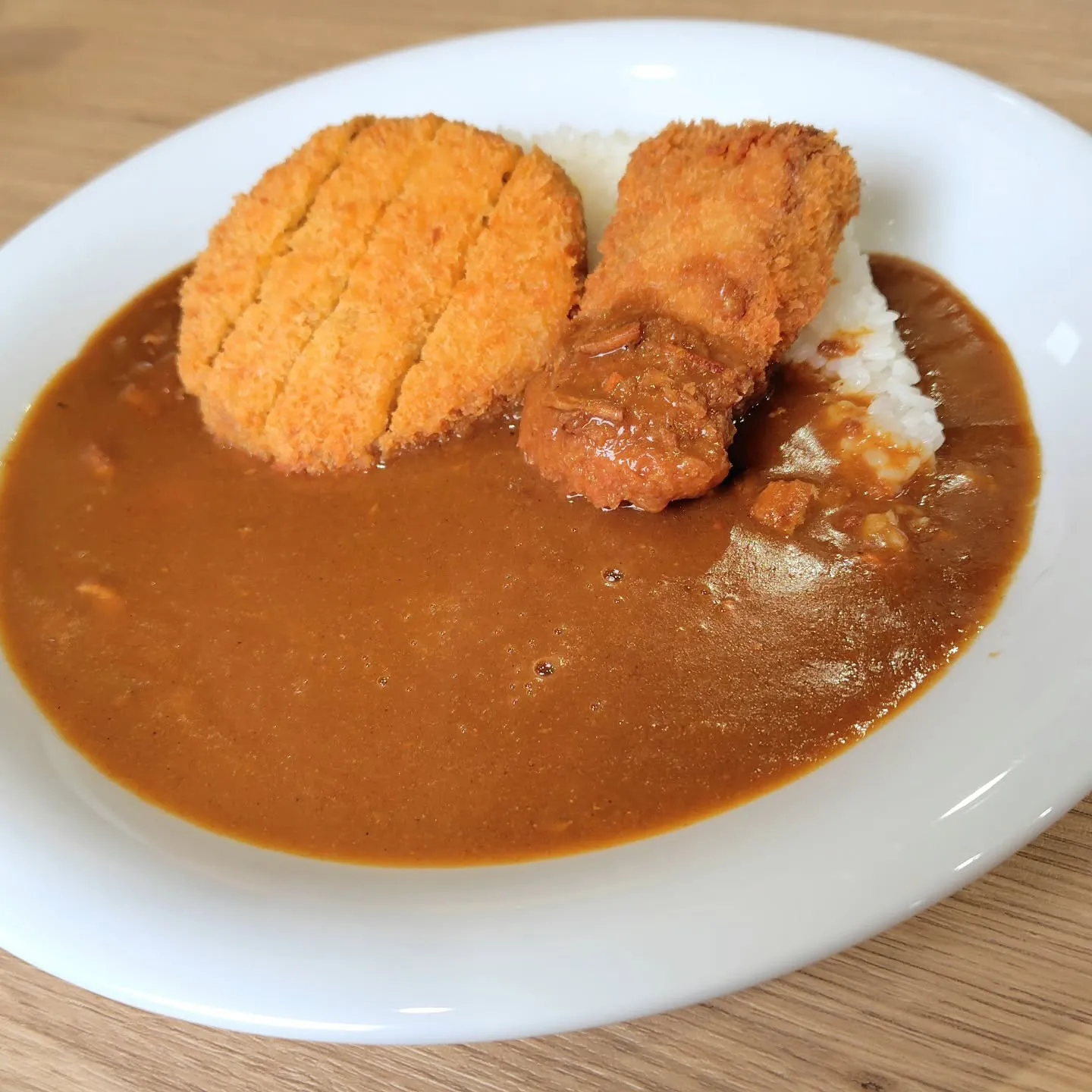 ＃メンチカツカレー＋＃煮豚カツ